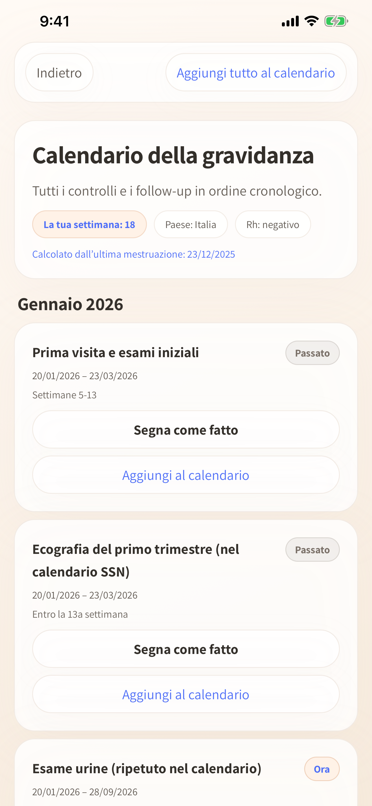 Calendario Settimanale